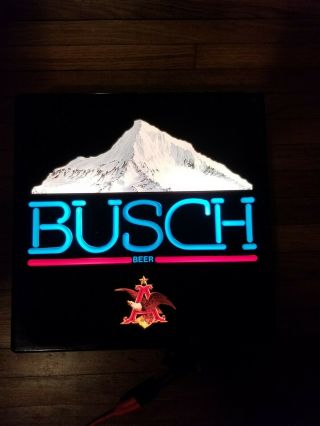 Vintage Busch Beer Plastic Lighted Sign - Neo Neon - Displays Nicely