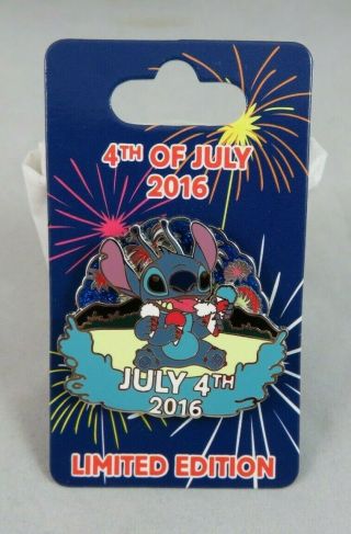 Walt Disney World Disneyland Pin - 4th Of July 2016 - Stitch - Patriotic