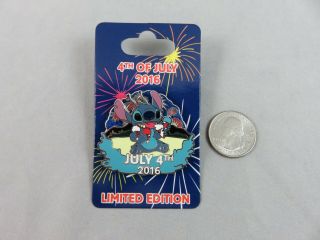 Walt Disney World Disneyland Pin - 4th of July 2016 - Stitch - Patriotic 2