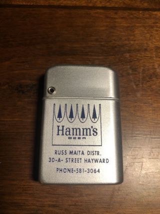 Very Rare 1950s Nos Hamms Lighter Crown West Coast Beer Bar Sign