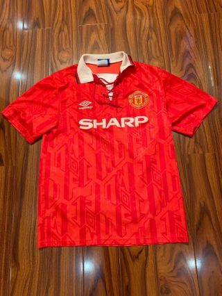 Manchester United Home Football Shirt 1992 - 1994 Size L Jersey Soccer Vintage