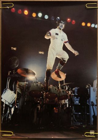 Vintage Poster The Who Keith Moon Music Memorabilia Pinup On Stage