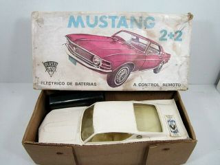 Vintage Plasti Marx Mustang Remote Control Battery Operated Car Mexico