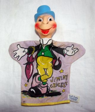 Vintage Gund Jiminy Cricket Hand Puppet Walt Disney Productions