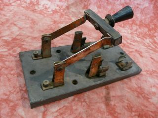 Large Vintage Trumball Knife Switch (frankenstein) Steampunk Copper/stone