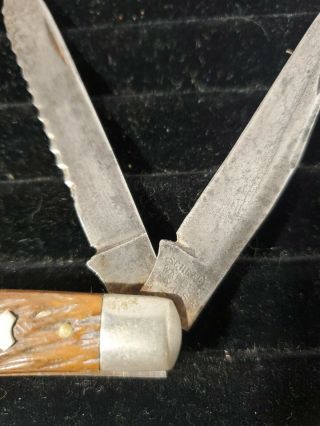 VINTAGE OLD SCHRADE WALDEN NY USA MODEL 293 2 BLADES POCKET KNIFE RARE ONE 2