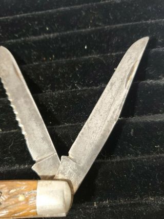 VINTAGE OLD SCHRADE WALDEN NY USA MODEL 293 2 BLADES POCKET KNIFE RARE ONE 3