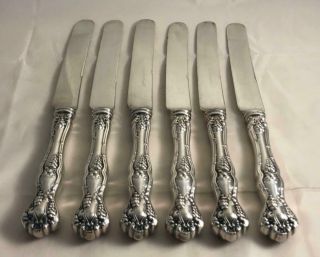 Set Of 6 1847 Rogers Bros Silverplate Vintage Grapes Blunt Knives