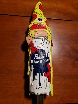 Pabst Pbr Pb " Art " Pizza Tap Handle Limited Edition Very Cool