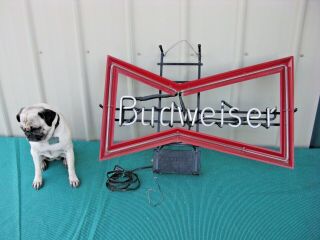 Classic Vintage Budweiser Neon Advertising Beer Sign 30 " X 20 " X 6 "