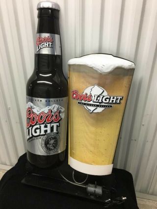 Large Coors Light Beer Advertising Electric Bar Sign