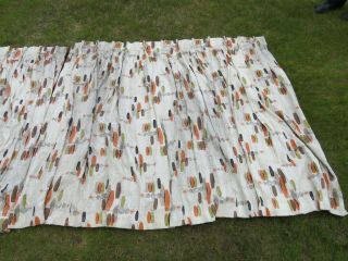Vintage Mcm Mid Century Modern Barkcloth Fabric Drapes Curtains Atomic 58 W X 53