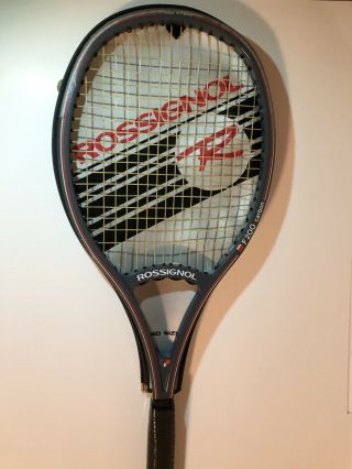 Vintage 1980s Rossignol F200 Carbon L 4 1/2 Tennis Racket Made In France