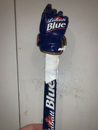 Labatt Blue Hockey Goalie Mask Glove Canada Beer Keg Bar Tap Handle