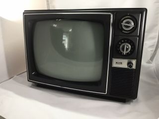 Vintage Sears Solid State Portable Black & White Television Faux Wood 1978
