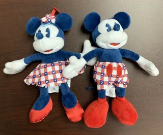 Disney Parks American Mickey And Minnie Mouse Plush Patriotic Set USA 2