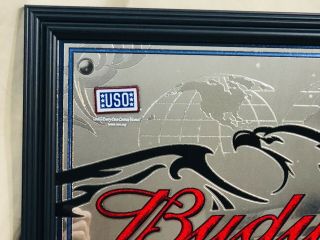2010 Budweiser United States Air Force Mirror Beer Sign,  Eagle And Dog Tags USA 2