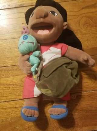 Disney Store 12 " Lilo Plush Doll Of Lilo & Stitch With Scrump Doll & Camera Bag