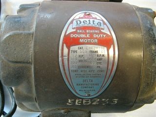 Vintage Delta Electric Motor,  1/3 Hp,  1725 Rpm,  With Switch,  From A 6 " Jointer