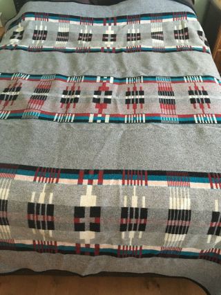 Vintage Pendleton Westland Woven Reversible Wool Blanket Queen Size Southwestern