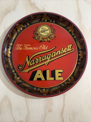 Narragansett Lager Ale Beer Tray,  Cranston R.  I.  1930s Vintage