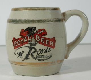 Ca1905 Pre - Prohibition Royal Brewing Co.  Stoneware Advertising Beer Mug / Stein