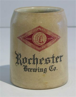 1905 Pre - Prohibition Rochester Brewing Co Stoneware Advertising Beer Mug / Stein