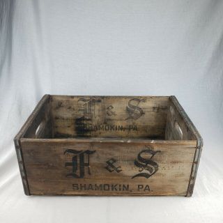 Rare Vintage F&s Fuhrmann Schmidt Brewery Beer Wooden Box Crate F S Shamokin Pa