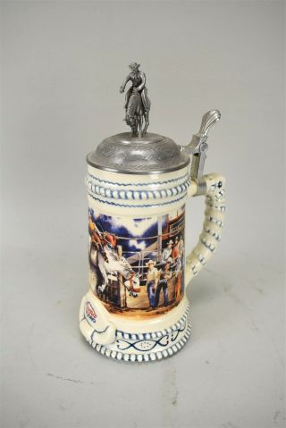 Coors Rodeo Series Limited Edition Lidded Beer Stein " Jackhammer " 1991