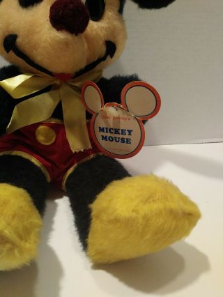 Vintage 60s 70s 12 inch California Stuffed Toys Walt Disney Mickey Mouse w Tag 2