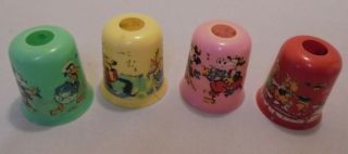 Walt Disney Christmas Light Covers,  W.  D.  Made In Canada,  1.  75 " Tall Vintage
