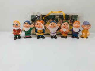 Vintage Walt Disney Snow White And The Seven Dwarfs 5” Figures Made In Hong Kong