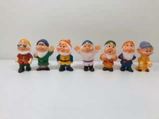 Vintage Walt Disney Snow White And The Seven Dwarfs 5” Figures Made In Hong Kong 2