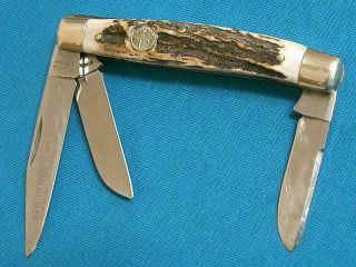 Vintage Puma Solingen Germany 675 Stag Folding Stockman Jack Knife Knives Pocket