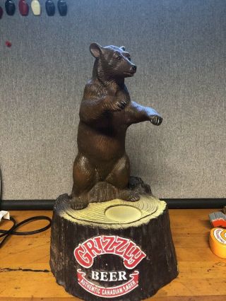 Grizzly Beer Canadian Lager Bottle Display Advertising Bear