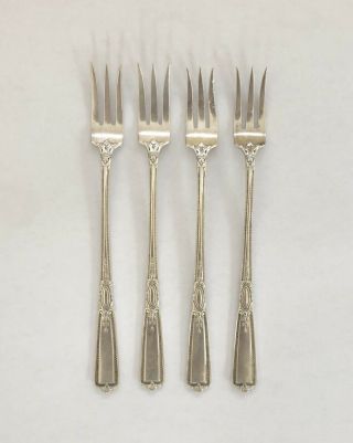 Renaissance By Wallace Sterling Silver Seafood / Cocktail Fork 5 3/8 " (4)