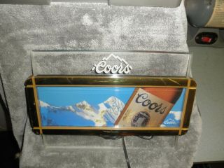 Vintage 1980’s Coors Beer Edge Lighted Acrylic Bar Light Sign,  In