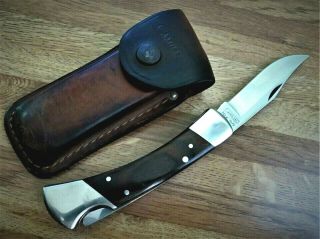 Vintage Camillus 886 Large Hunter Trapper 1 Blade Knife And Case/sheath U.  S.  A.