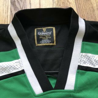 Men ' s Vintage Guinness Irish Stout Beer Green Black White Hockey Jersey Sz 3XL 2