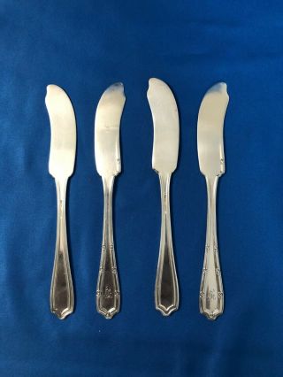Butter / Jelly Knives (set Of 4) Francis I By Alvin Sterling Silver Monogrammed