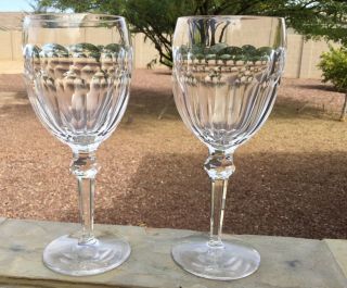 Vintage Waterford Crystal Curraghmore Set 2 Wine Goblets 7 1/2”