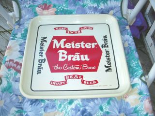 Meister Brau Beer Tray 13 " Square Chicago Peter Hand Brewery Ex