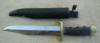 Custom Hand Forged Steel Fixed Blade Knife / Leather Handle / Sheath