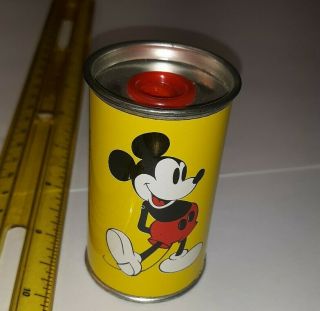 Vintage Tin Litho Walt Disney Mickey Mouse Pencil Sharpener Can Alco Products
