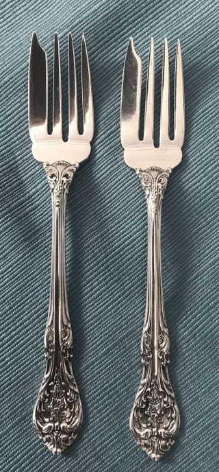 Set Of 2 Gorham King Edward Sterling Silver Salad Forks 6 1/4 " - No Monograms
