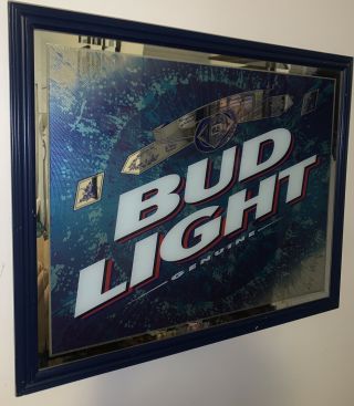 33 " Large Rare Vintage Bud Light Mirror Budweiser Beer Bar Sign