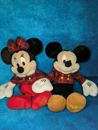 Disney Store Mickey Minnie Mouse Plush Toy 2013 2 Set