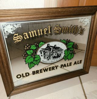 Samuel Smith Old Brewery Pale Ale Bar Mirror 20.  5 " X 16 " Rare Vintage