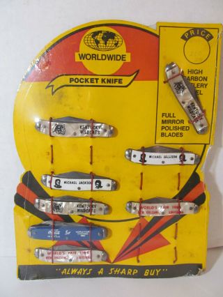 Worldwide Pocket Knife Display With 8 Assorted Knives