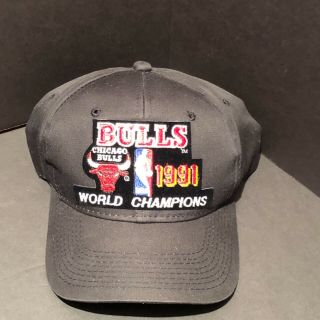 Vtg 1991 Chicago Bulls Championship Black Snapback Hat Cap Sports Specialties